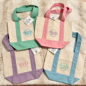 Trader Joe’s Mini Tote Bundle Spring 2026 Pastel Set Pink Lavender Mint Blue NEW